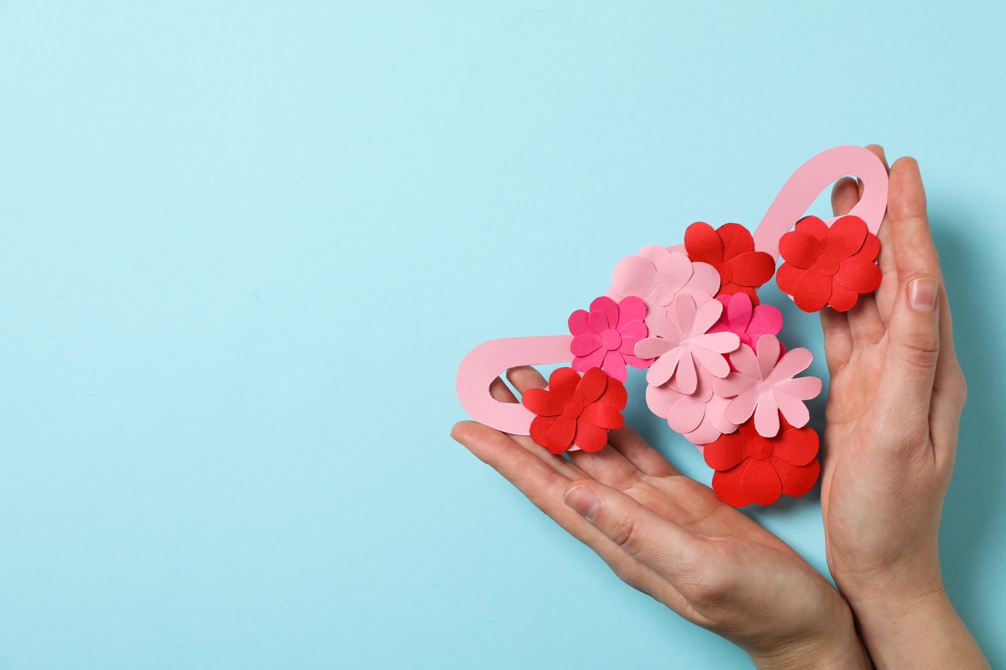 Women's health and women's healthcare concept with uterus